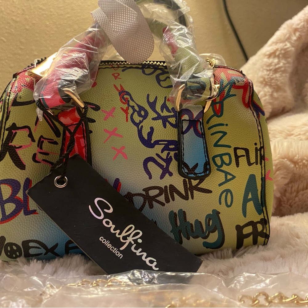 Multicolor Graffiti Handbag